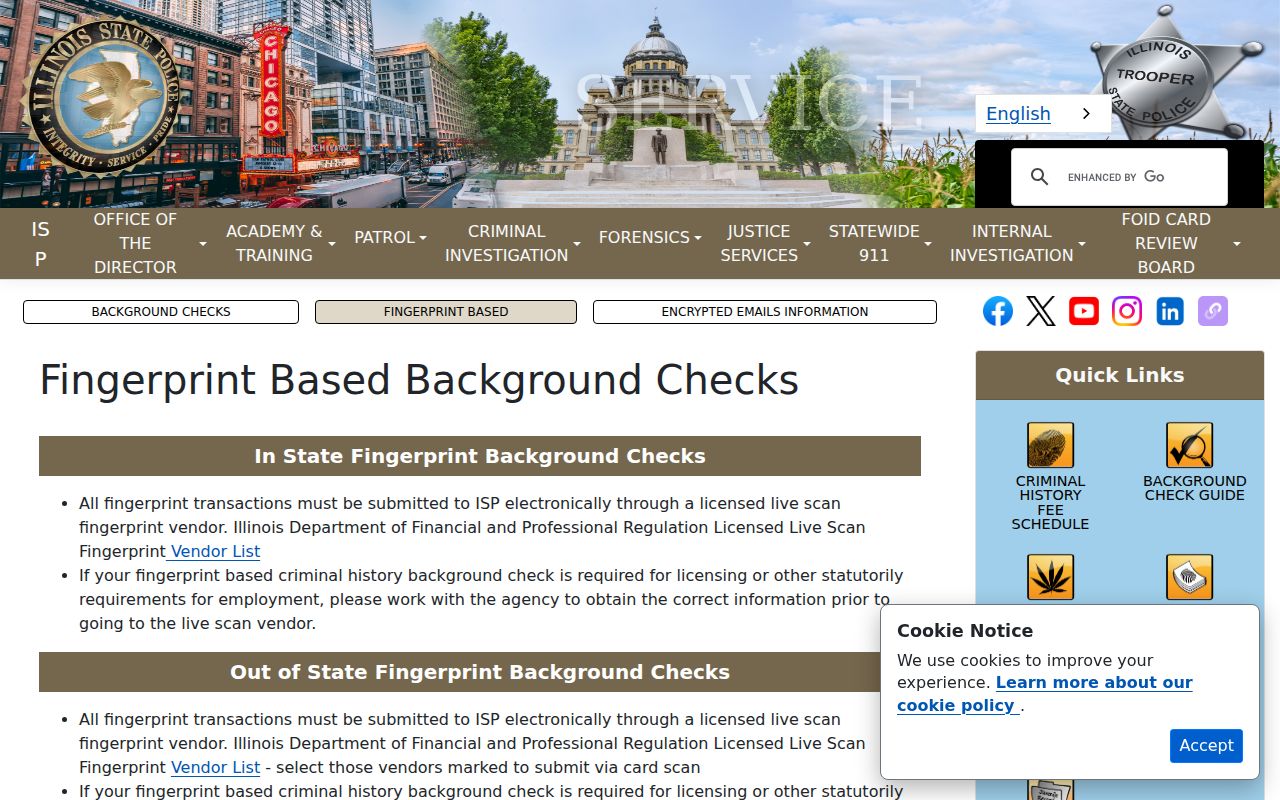 Adams County arrest history Live Scan requirements