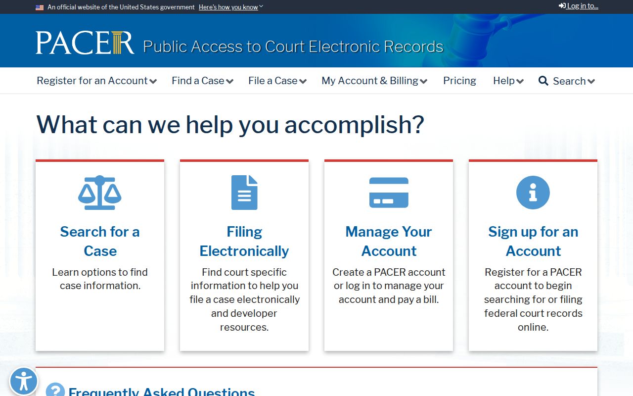 PACER federal court records portal for Central District of Illinois cases