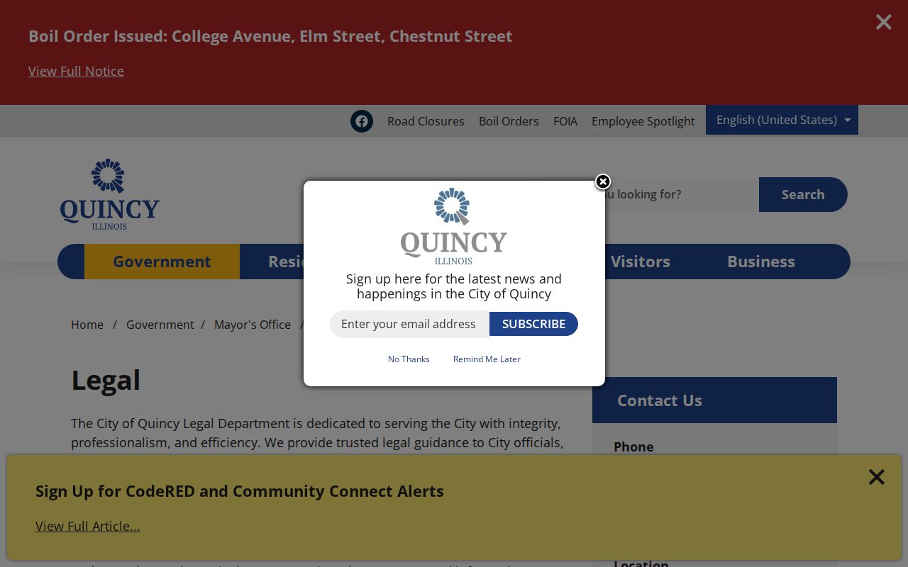 Quincy City Court record routing information